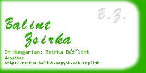 balint zsirka business card